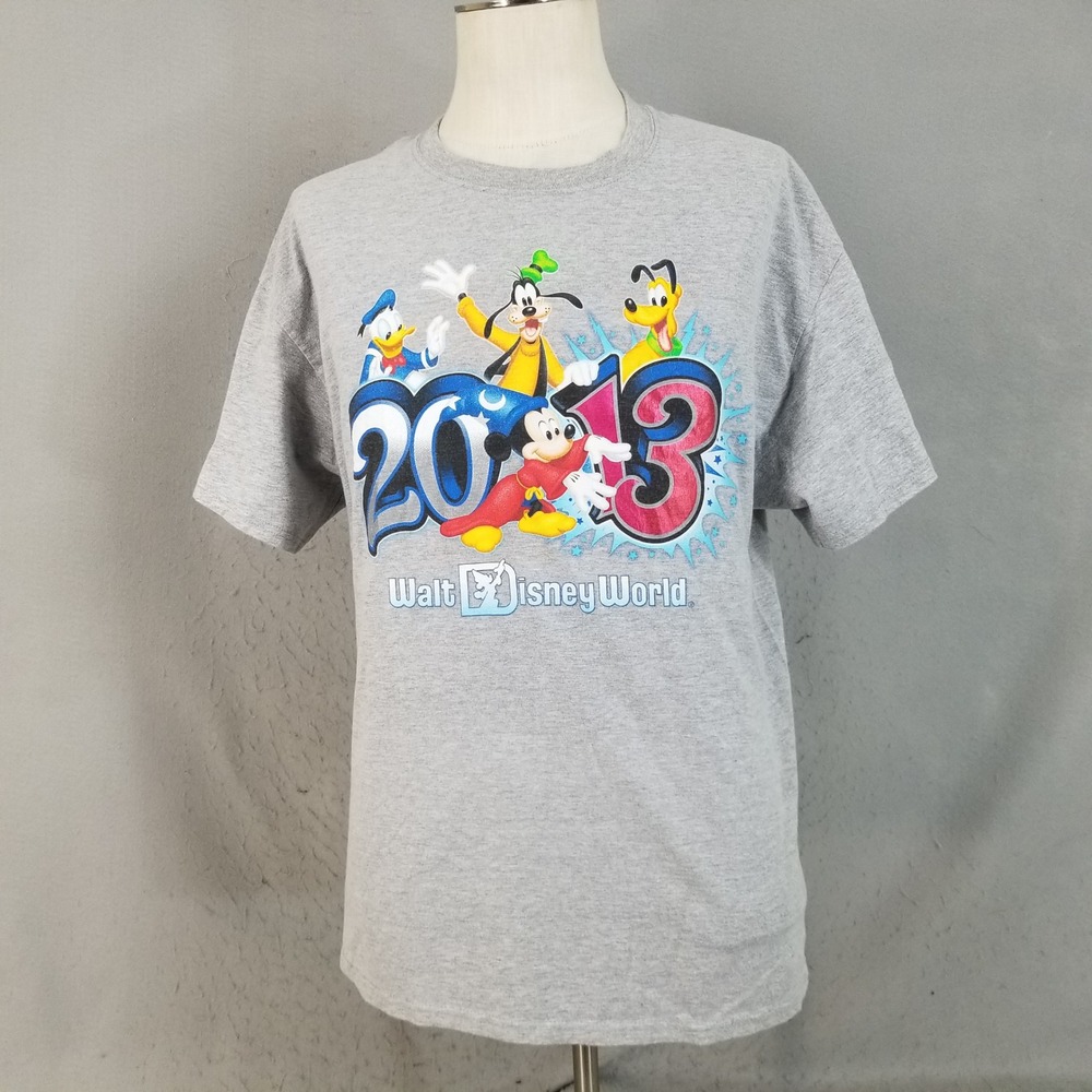 Disney T-Shirt Mens XL Gray 2013 Walt Disney World Mickey Mouse Sorcerer Hanes